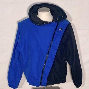 Vintage 90a Serac Blue Black Winter Ski Snow Bomber Jacket L Retro